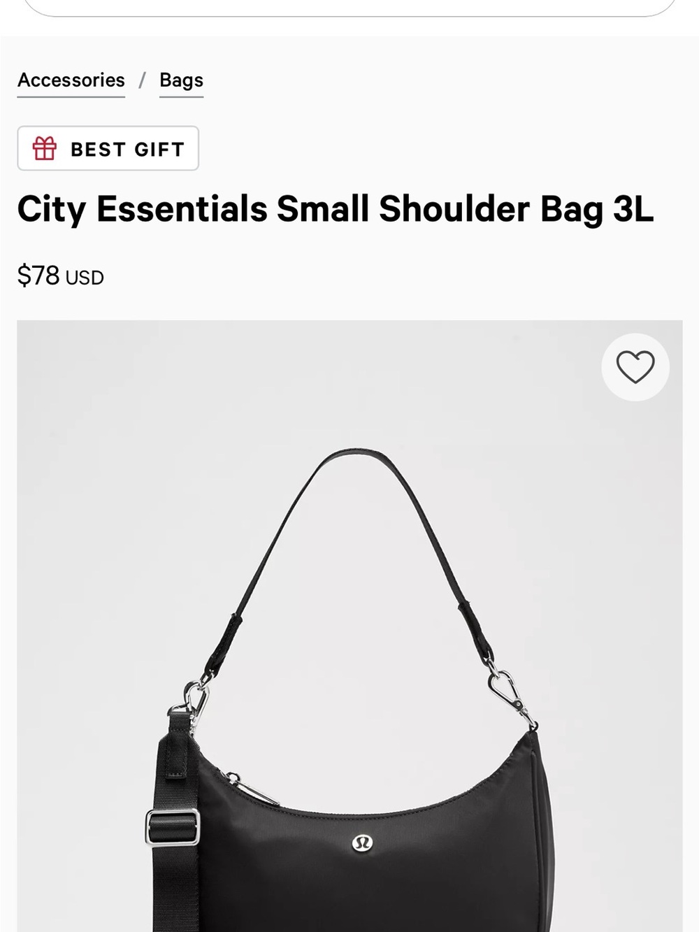 Lululemon City Essentials Small Shoulder Bag 3L- Plum with Gold Hardware - Picture 9 of 9